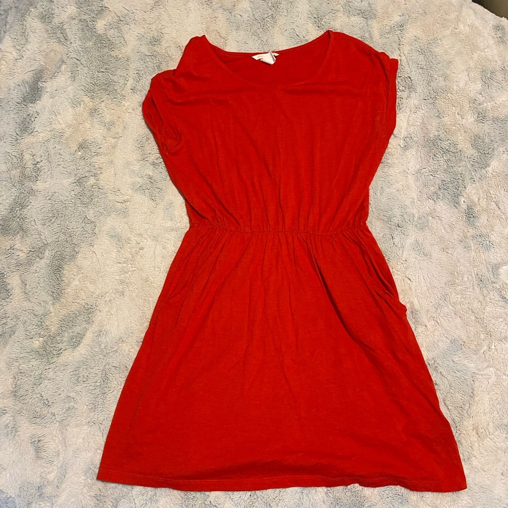 Vibrant Red Casual Dress